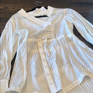 White Button-Up Women's Top